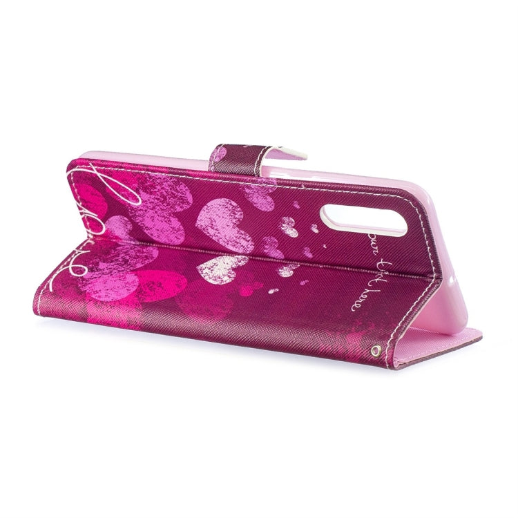 Letter Heart Pattern Horizontal Flip Leather Case for Galaxy A50, with Holder & Card Slots & Wallet