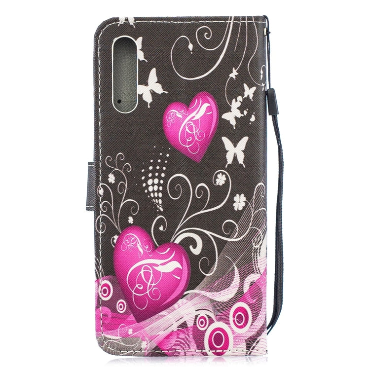 Little Peach Heart Pattern Horizontal Flip Leather Case for Galaxy A50, with Holder & Card Slots & Wallet