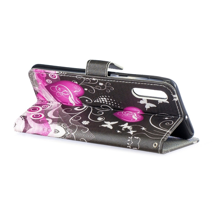 Little Peach Heart Pattern Horizontal Flip Leather Case for Galaxy A50, with Holder & Card Slots & Wallet