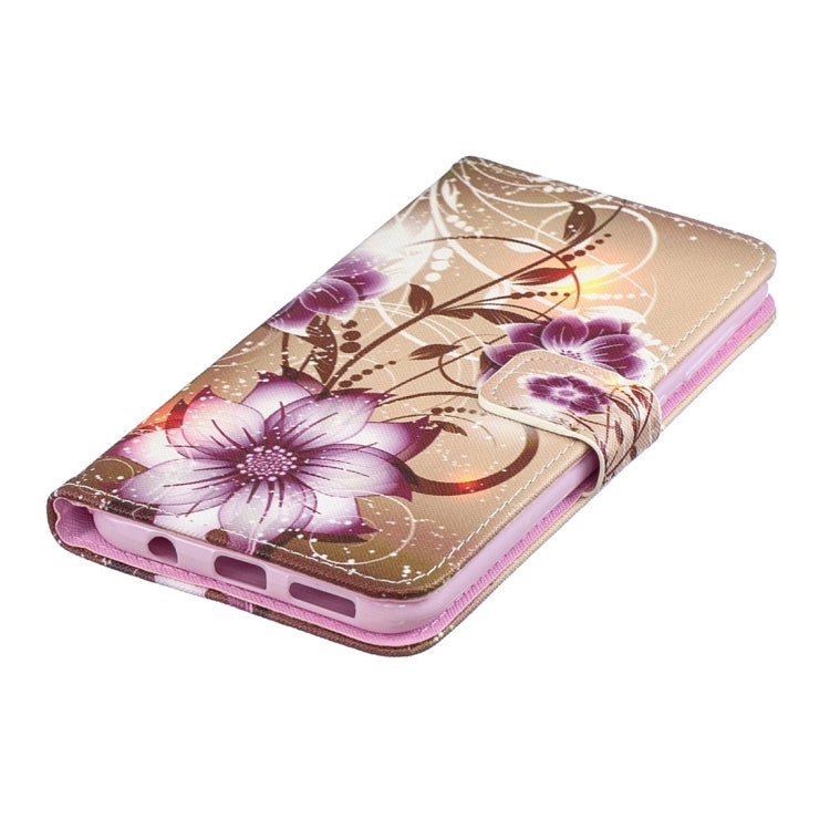 Lotus Pattern Horizontal Flip Leather Case for Galaxy A50, with Holder & Card Slots & Wallet