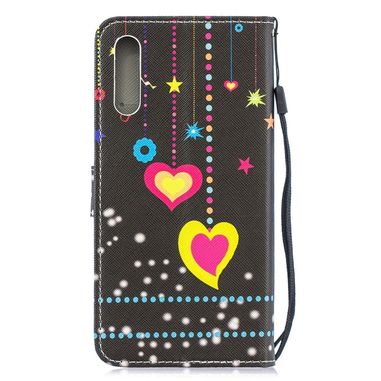 Colorful Heart Pattern Horizontal Flip Leather Case for Galaxy A50, with Holder & Card Slots & Wallet