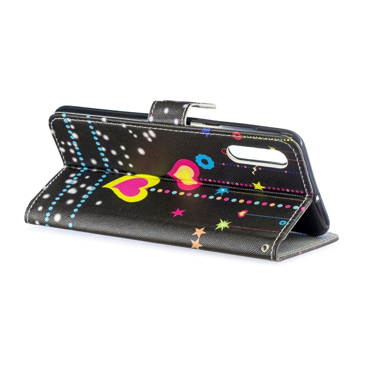 Colorful Heart Pattern Horizontal Flip Leather Case for Galaxy A50, with Holder & Card Slots & Wallet