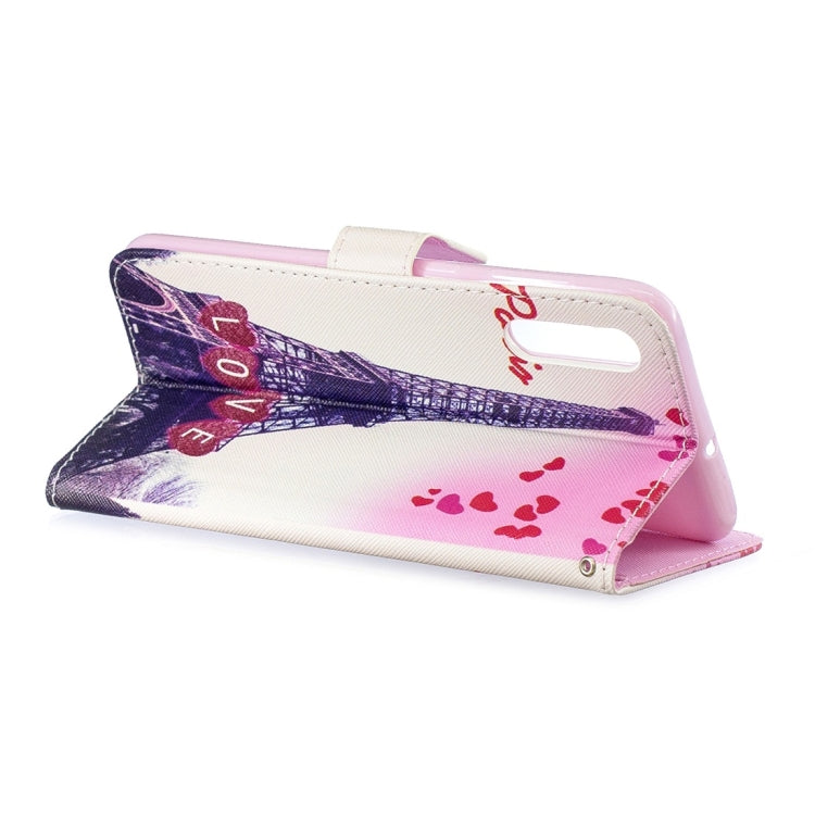 Love Tower Pattern Horizontal Flip Leather Case for Galaxy A50, with Holder & Card Slots & Wallet