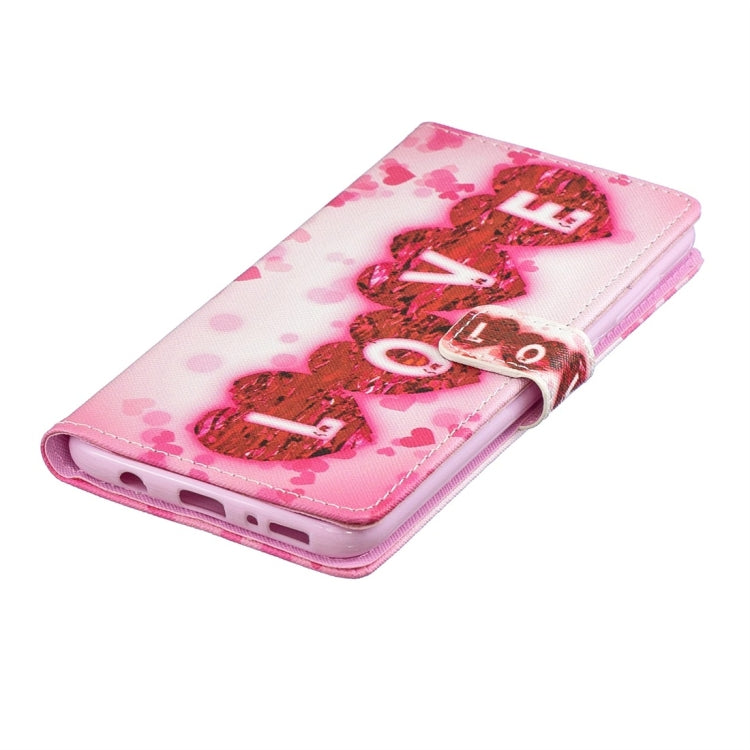 Love Pattern Horizontal Flip Leather Case for Galaxy A70, with Holder & Card Slots & Wallet