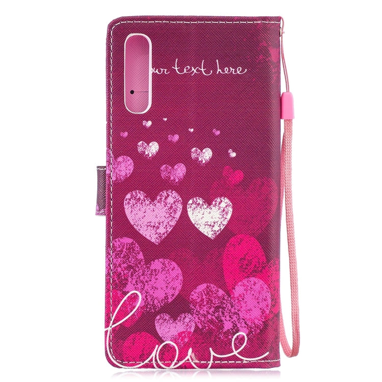 Letter Heart Pattern Horizontal Flip Leather Case for Galaxy A70, with Holder & Card Slots & Wallet