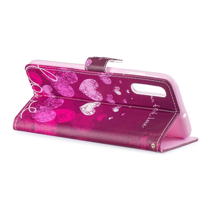 Letter Heart Pattern Horizontal Flip Leather Case for Galaxy A70, with Holder & Card Slots & Wallet