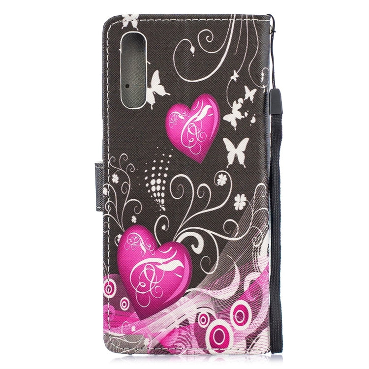 Little Peach Heart Pattern Horizontal Flip Leather Case for Galaxy A70, with Holder & Card Slots & Wallet