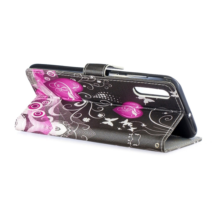 Little Peach Heart Pattern Horizontal Flip Leather Case for Galaxy A70, with Holder & Card Slots & Wallet