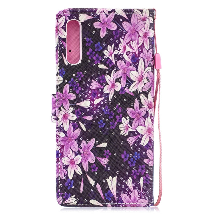 Lily Pattern Horizontal Flip Leather Case for Galaxy A70, with Holder & Card Slots & Wallet