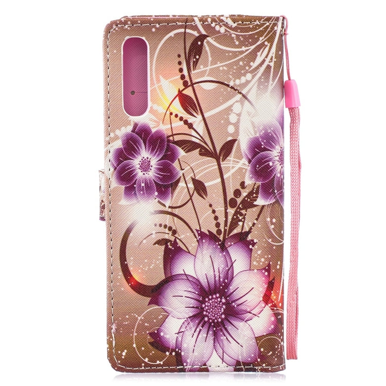 Lotus Pattern Horizontal Flip Leather Case for Galaxy A70, with Holder & Card Slots & Wallet