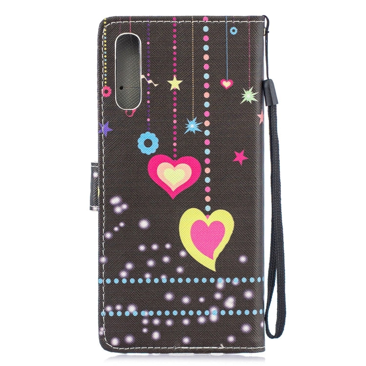 Colorful Heart Pattern Horizontal Flip Leather Case for Galaxy A70, with Holder & Card Slots & Wallet