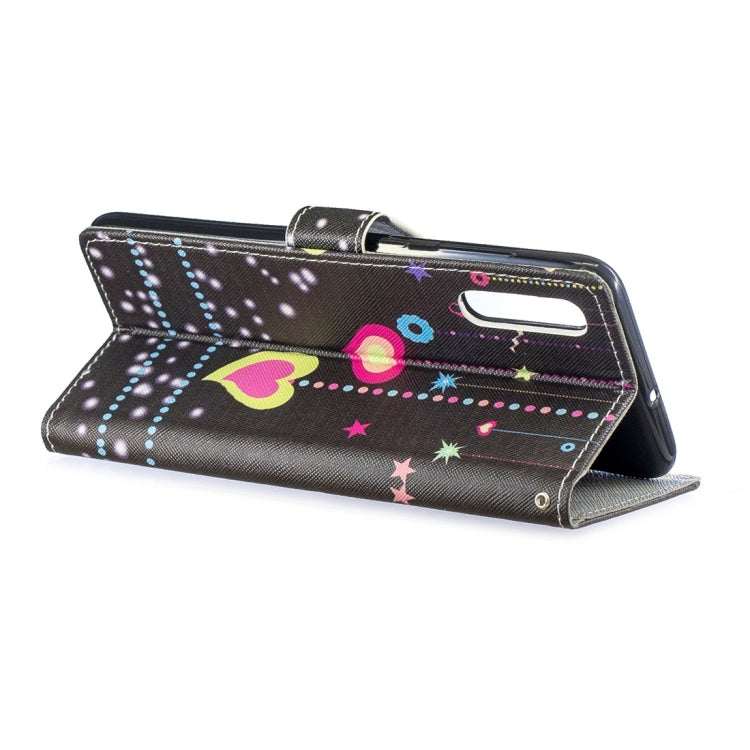 Colorful Heart Pattern Horizontal Flip Leather Case for Galaxy A70, with Holder & Card Slots & Wallet