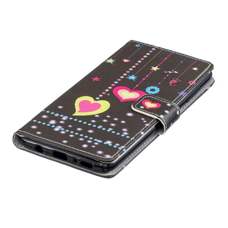Colorful Heart Pattern Horizontal Flip Leather Case for Galaxy A70, with Holder & Card Slots & Wallet