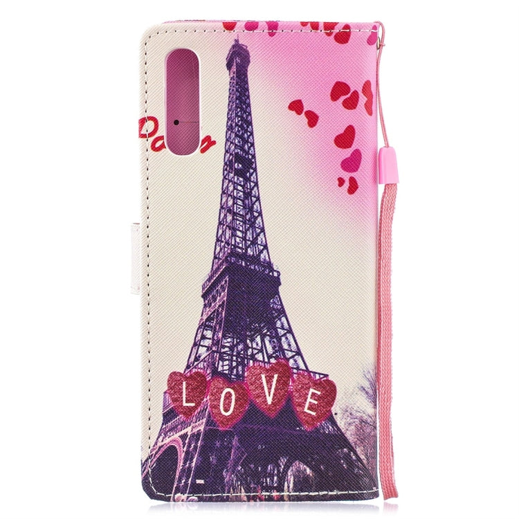 Love Tower Pattern Horizontal Flip Leather Case for Galaxy A70, with Holder & Card Slots & Wallet