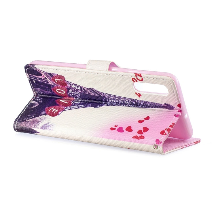 Love Tower Pattern Horizontal Flip Leather Case for Galaxy A70, with Holder & Card Slots & Wallet