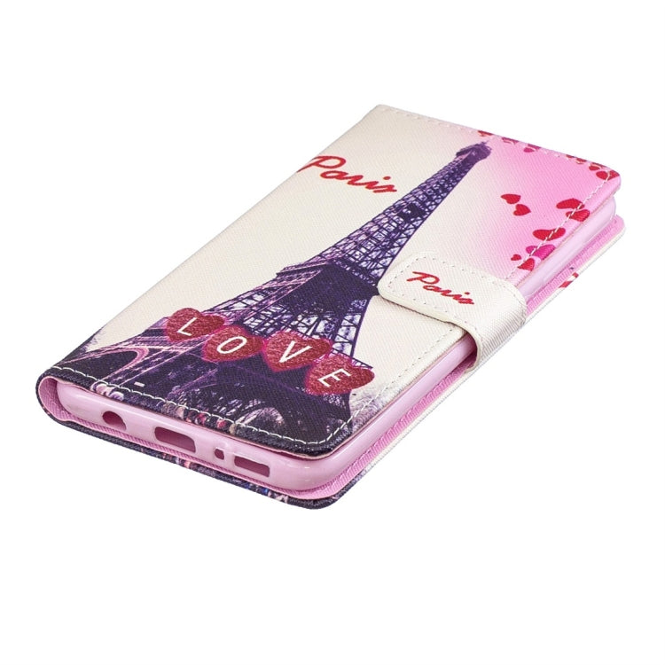 Love Tower Pattern Horizontal Flip Leather Case for Galaxy A70, with Holder & Card Slots & Wallet