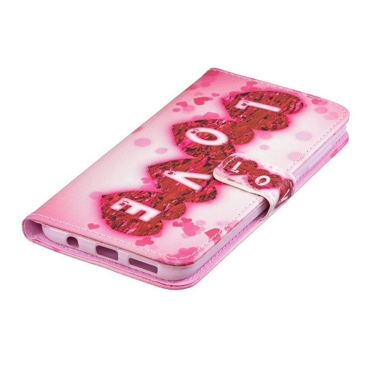 Love Pattern Horizontal Flip Leather Case for Galaxy A30, with Holder & Card Slots & Wallet
