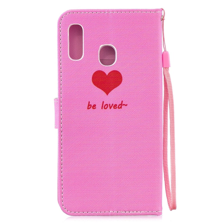 Heart Pattern Horizontal Flip Leather Case for Galaxy A30, with Holder & Card Slots & Wallet