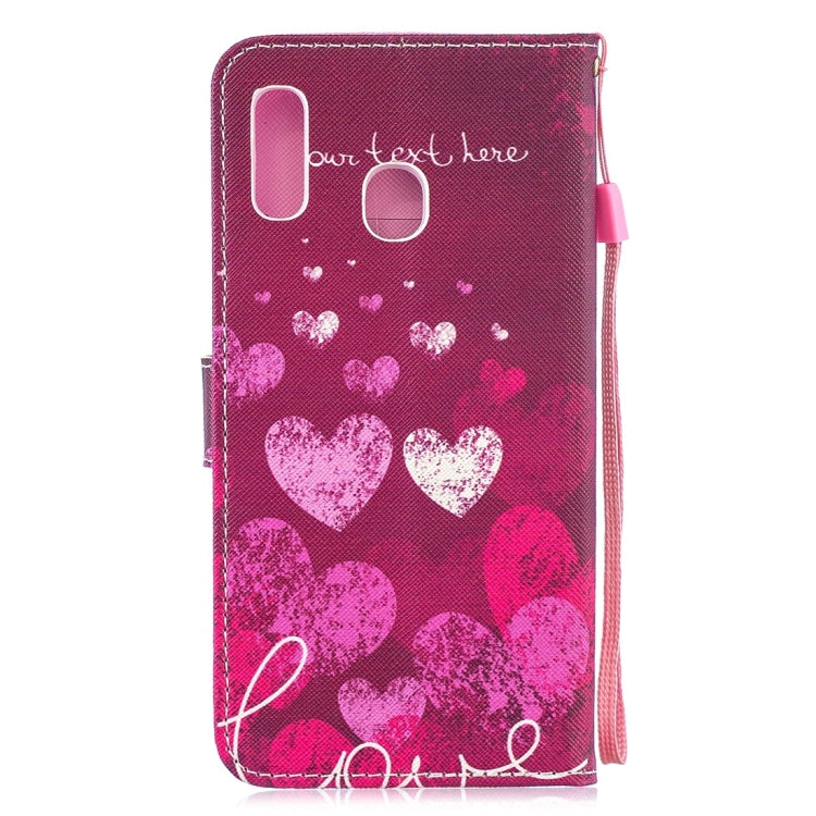 Letter Heart Pattern Horizontal Flip Leather Case for Galaxy A30, with Holder & Card Slots & Wallet