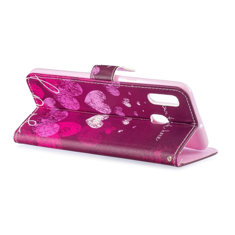 Letter Heart Pattern Horizontal Flip Leather Case for Galaxy A30, with Holder & Card Slots & Wallet