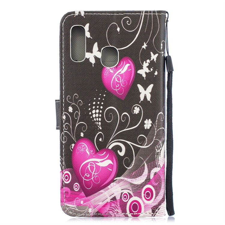 Little Peach Heart Pattern Horizontal Flip Leather Case for Galaxy A30, with Holder & Card Slots & Wallet