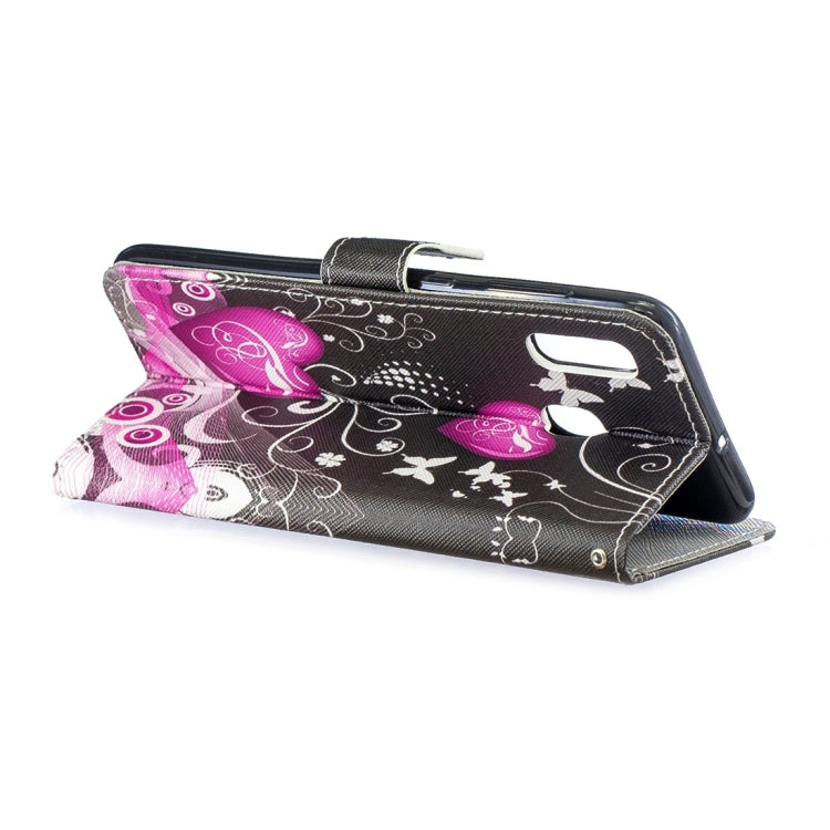 Little Peach Heart Pattern Horizontal Flip Leather Case for Galaxy A30, with Holder & Card Slots & Wallet
