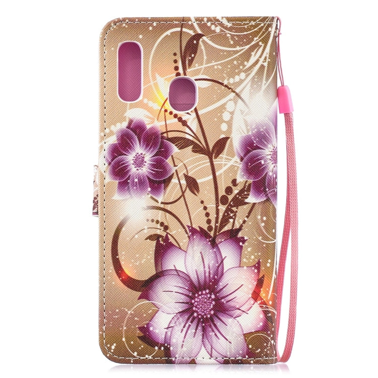 Lotus Pattern Horizontal Flip Leather Case for Galaxy A30, with Holder & Card Slots & Wallet