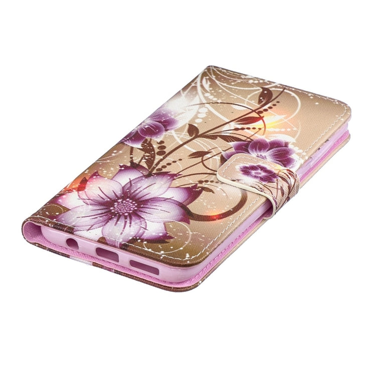 Lotus Pattern Horizontal Flip Leather Case for Galaxy A30, with Holder & Card Slots & Wallet