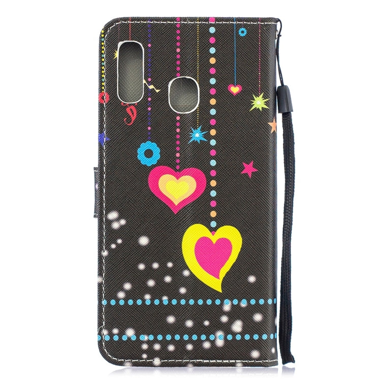 Colorful Heart Pattern Horizontal Flip Leather Case for Galaxy A30, with Holder & Card Slots & Wallet