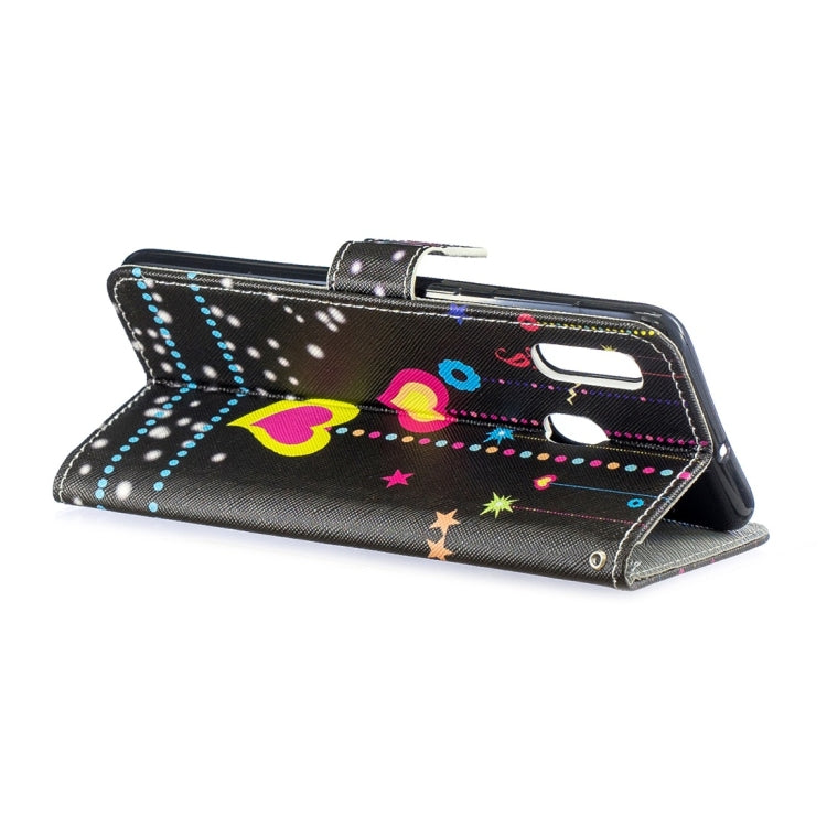 Colorful Heart Pattern Horizontal Flip Leather Case for Galaxy A30, with Holder & Card Slots & Wallet