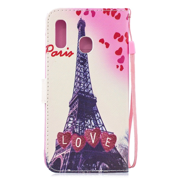 Love Tower Pattern Horizontal Flip Leather Case for Galaxy A30, with Holder & Card Slots & Wallet