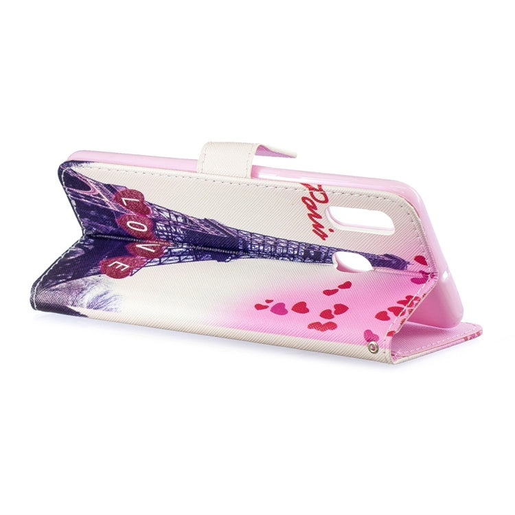 Love Tower Pattern Horizontal Flip Leather Case for Galaxy A30, with Holder & Card Slots & Wallet