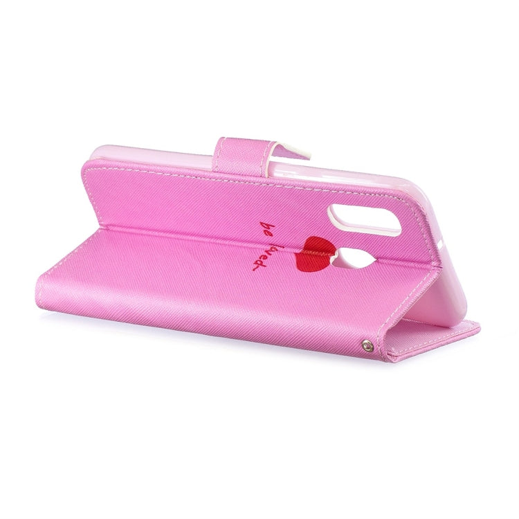 Heart Pattern Horizontal Flip Leather Case for Galaxy A40, with Holder & Card Slots & Wallet
