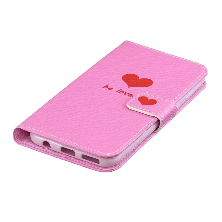 Heart Pattern Horizontal Flip Leather Case for Galaxy A40, with Holder & Card Slots & Wallet