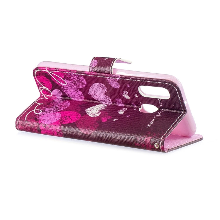 Letter Heart Pattern Horizontal Flip Leather Case for Galaxy A40, with Holder & Card Slots & Wallet