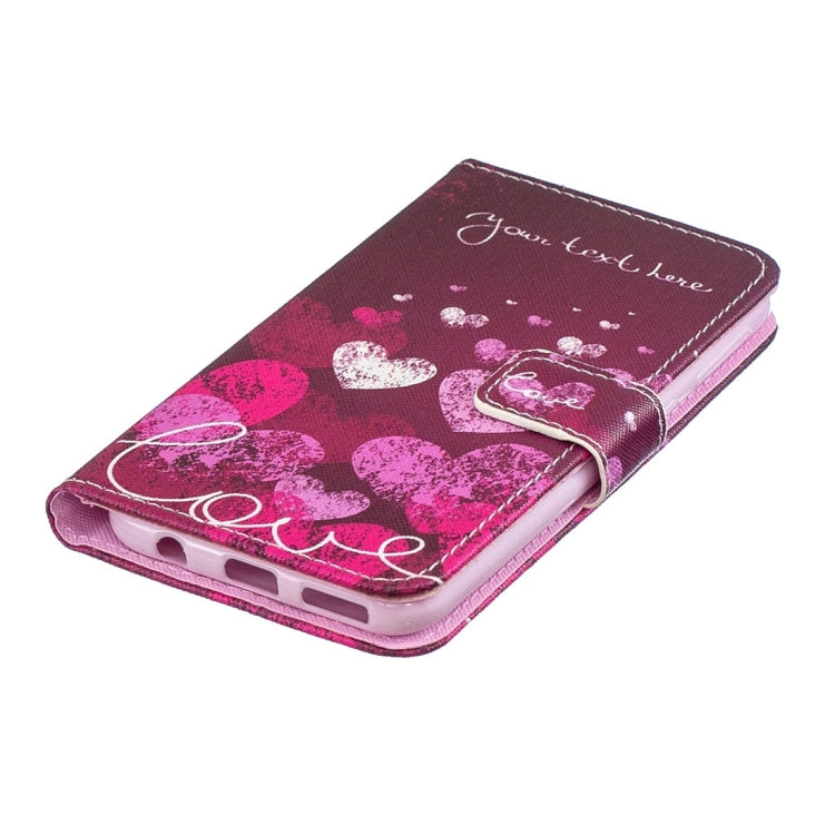 Letter Heart Pattern Horizontal Flip Leather Case for Galaxy A40, with Holder & Card Slots & Wallet