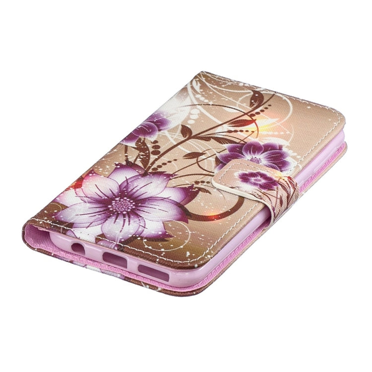 Lotus Pattern Horizontal Flip Leather Case for Galaxy A40, with Holder & Card Slots & Wallet