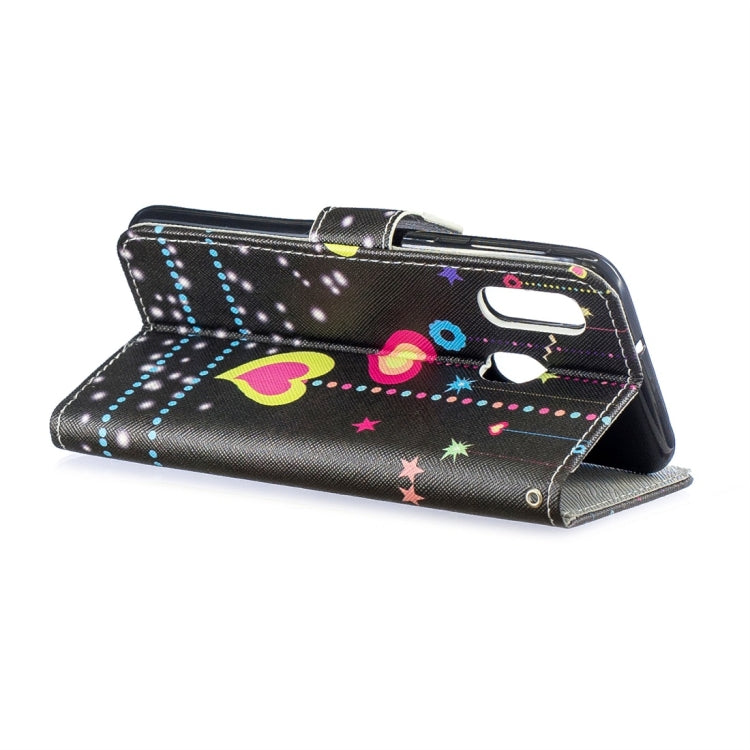 Colorful Heart Pattern Horizontal Flip Leather Case for Galaxy A40, with Holder & Card Slots & Wallet