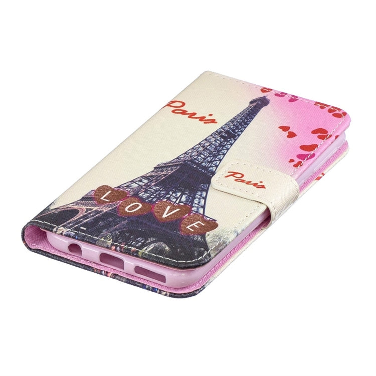 Love Tower Pattern Horizontal Flip Leather Case for Galaxy A40, with Holder & Card Slots & Wallet