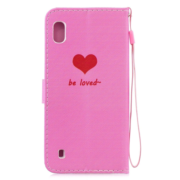 Heart Pattern Horizontal Flip Leather Case for Galaxy A10, with Holder & Card Slots & Wallet