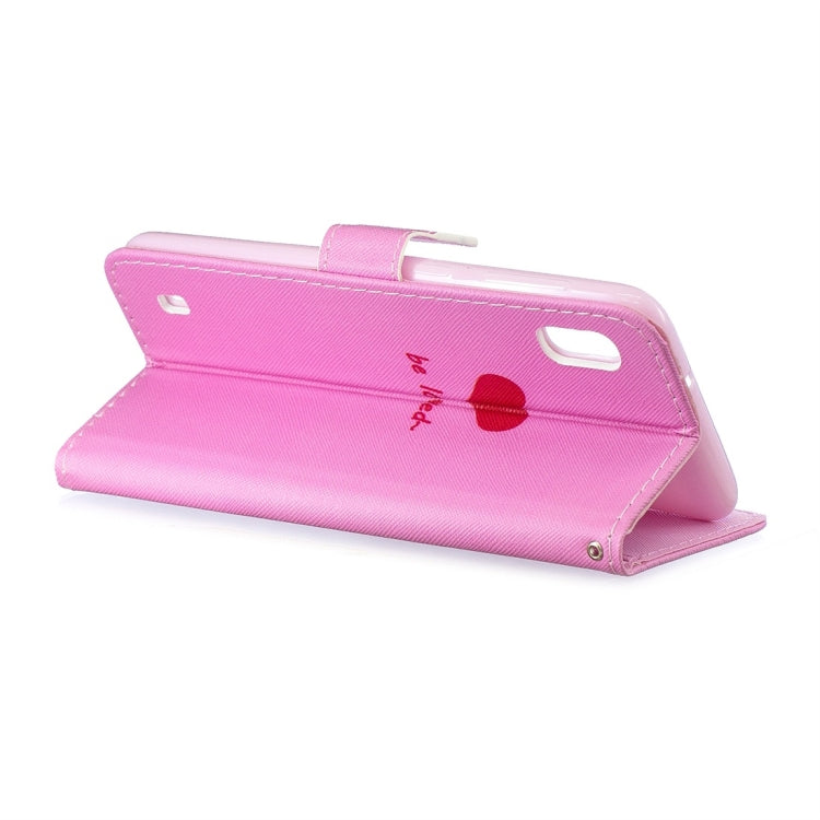 Heart Pattern Horizontal Flip Leather Case for Galaxy A10, with Holder & Card Slots & Wallet