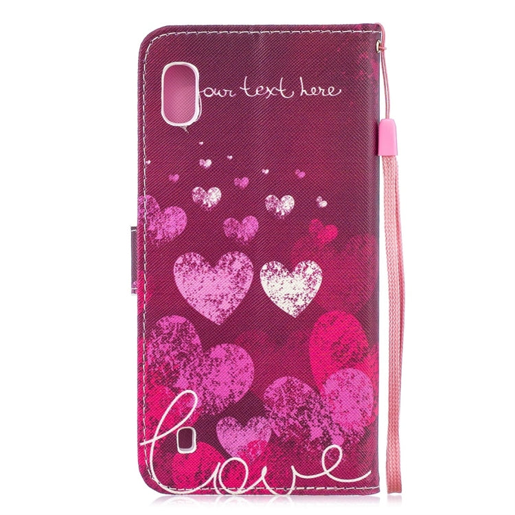 Letter Heart Pattern Horizontal Flip Leather Case for Galaxy A10, with Holder & Card Slots & Wallet