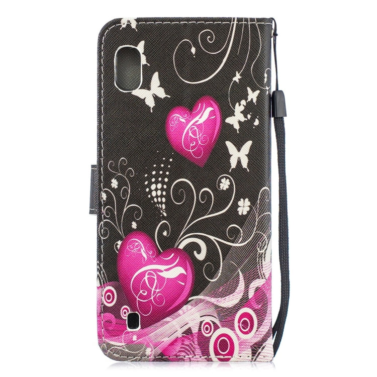 Little Peach Heart Pattern Horizontal Flip Leather Case for Galaxy A10, with Holder & Card Slots & Wallet