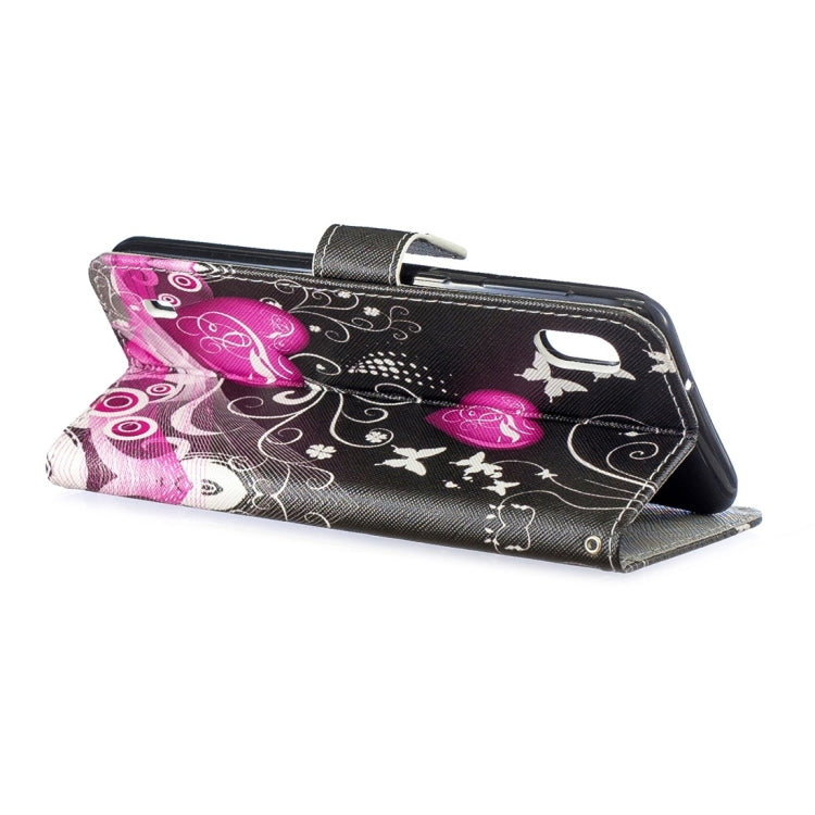 Little Peach Heart Pattern Horizontal Flip Leather Case for Galaxy A10, with Holder & Card Slots & Wallet