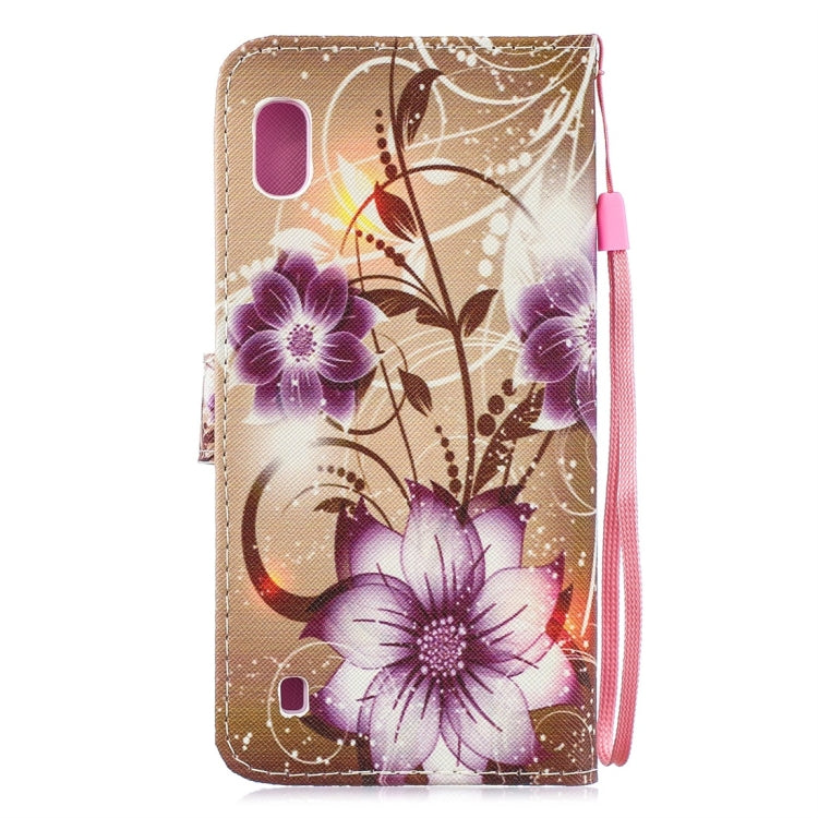 Lotus Pattern Horizontal Flip Leather Case for Galaxy A10, with Holder & Card Slots & Wallet