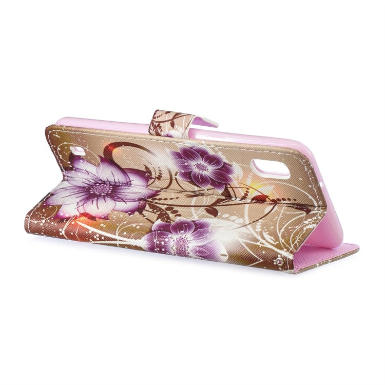 Lotus Pattern Horizontal Flip Leather Case for Galaxy A10, with Holder & Card Slots & Wallet