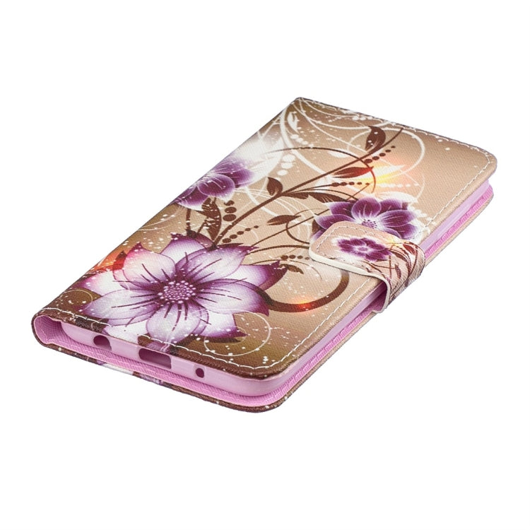 Lotus Pattern Horizontal Flip Leather Case for Galaxy A10, with Holder & Card Slots & Wallet