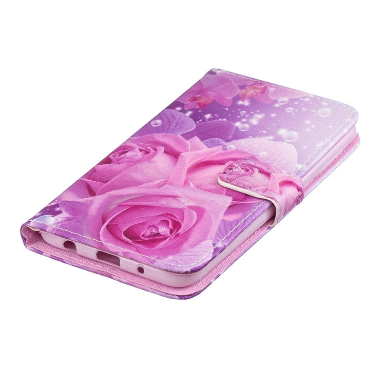 Rose Pattern Horizontal Flip Leather Case for Galaxy A10, with Holder & Card Slots & Wallet