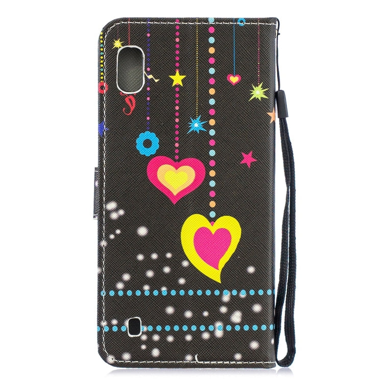 Colorful Heart Pattern Horizontal Flip Leather Case for Galaxy A10, with Holder & Card Slots & Wallet