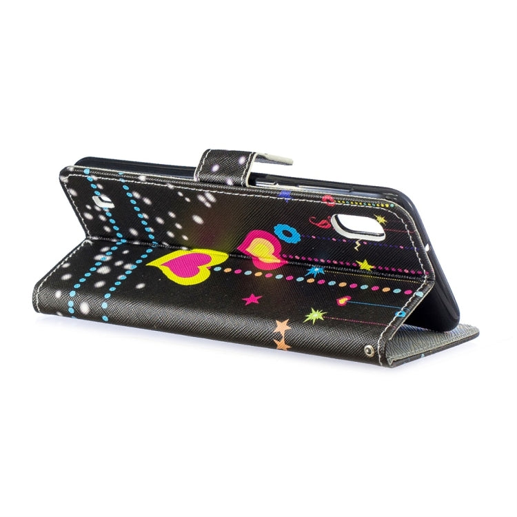Colorful Heart Pattern Horizontal Flip Leather Case for Galaxy A10, with Holder & Card Slots & Wallet